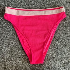 Hot Pink High Rise Bathing Suit Bottom